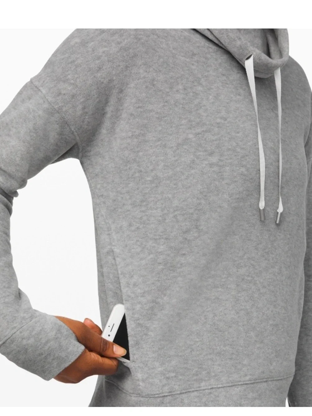 Lululemon Go Forward Pullover Fleece in heathered‎ core light grey Size 12